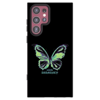 Picasee silikonový černý obal pro Samsung Galaxy S22 Ultra 5G - Diamanty Blue