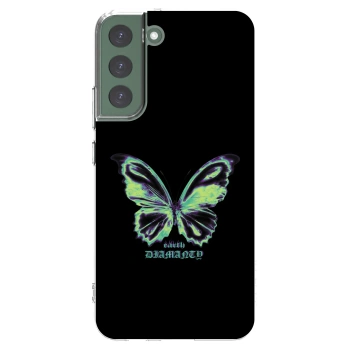 Picasee silikonový průhledný obal pro Samsung Galaxy S22+ 5G - Diamanty Blue