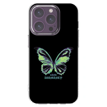 Picasee silikonový průhledný obal pro Apple iPhone 14 Pro - Diamanty Blue