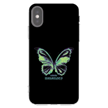 Picasee silikonový průhledný obal pro Apple iPhone X/XS - Diamanty Blue