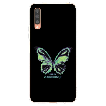 Picasee silikonový průhledný obal pro Samsung Galaxy A70 A705F - Diamanty Blue