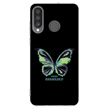 Picasee silikonový průhledný obal pro Huawei P30 Lite - Diamanty Blue