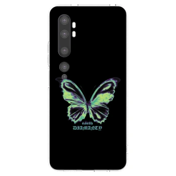 Picasee silikonový průhledný obal pro Xiaomi Mi Note 10 (Pro) - Diamanty Blue