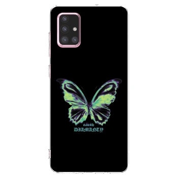 Picasee silikonový průhledný obal pro Samsung Galaxy A71 A715F - Diamanty Blue