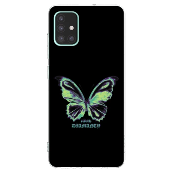 Picasee silikonový průhledný obal pro Samsung Galaxy A51 A515F - Diamanty Blue