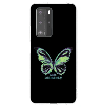 Picasee silikonový průhledný obal pro Huawei P40 Pro - Diamanty Blue