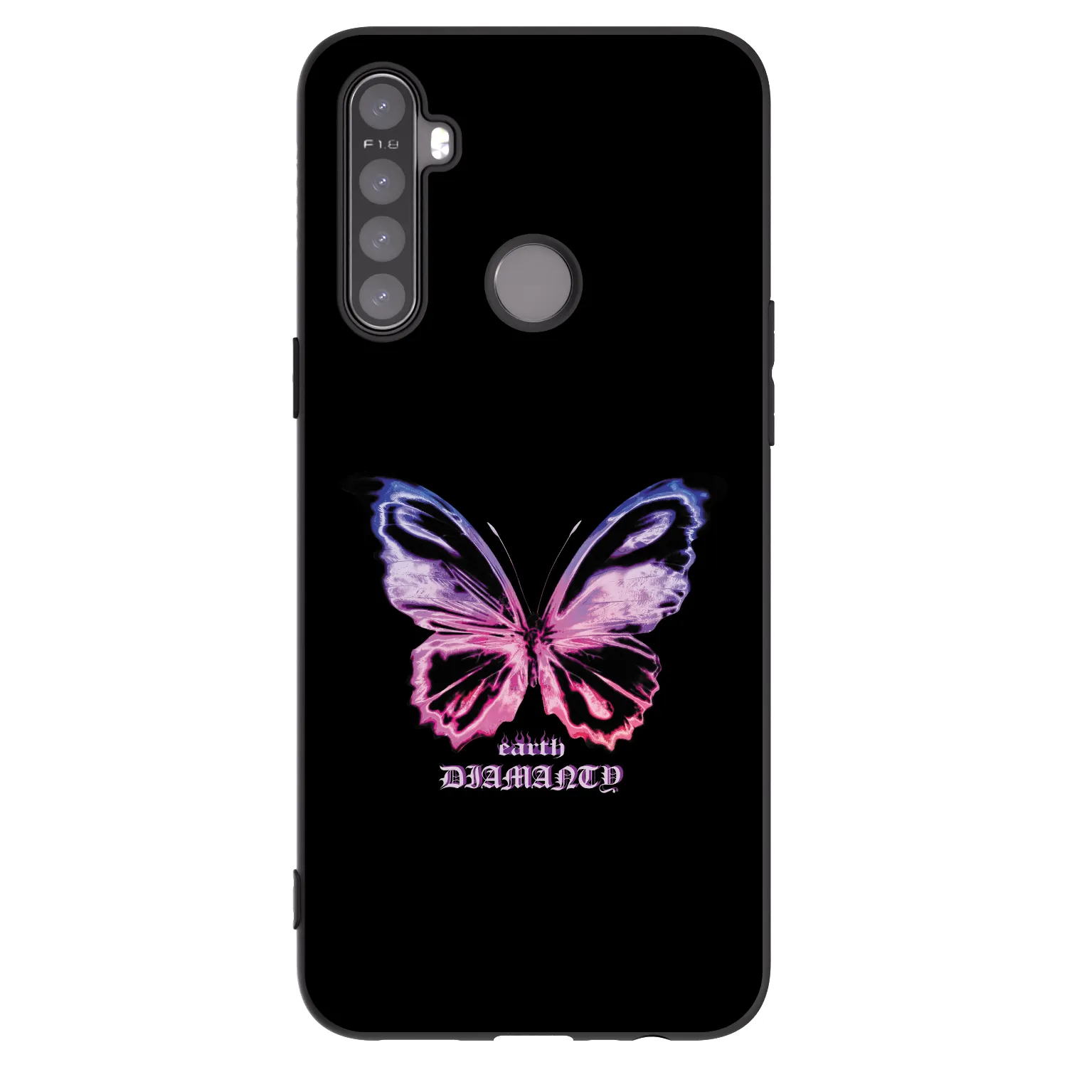 Picasee silikonový černý obal pro Realme 5 - Diamanty Purple