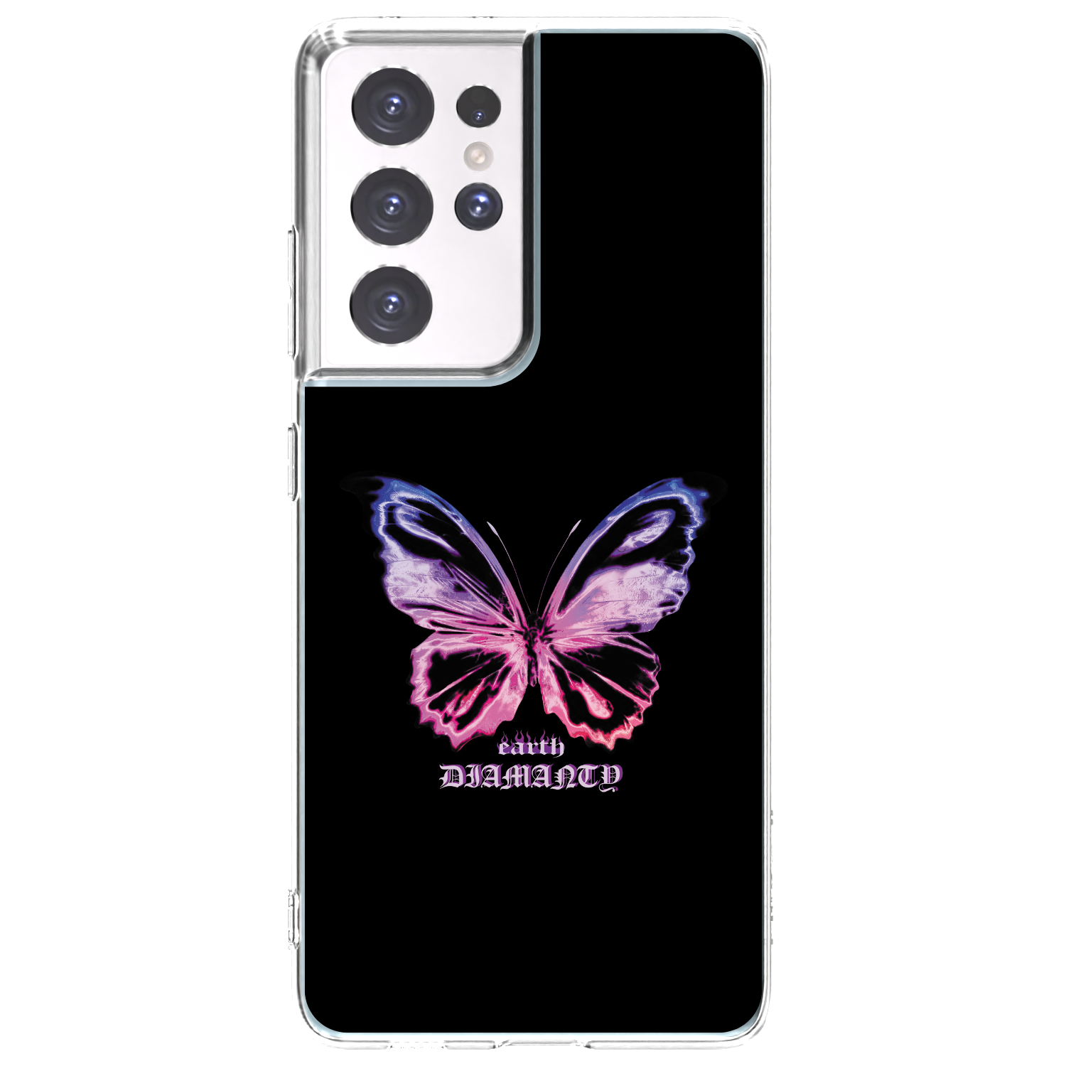 Picasee silikonový průhledný obal pro Samsung Galaxy S21 Ultra 5G G998B - Diamanty Purple