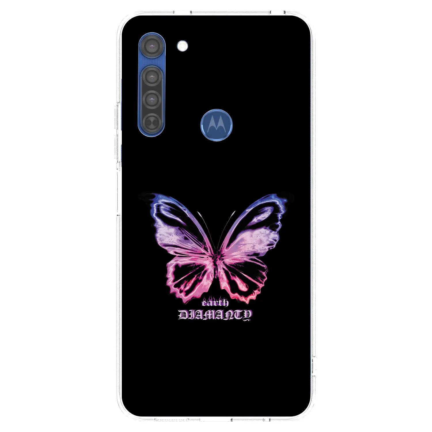 Picasee silikonový průhledný obal pro Motorola Moto G8 - Diamanty Purple