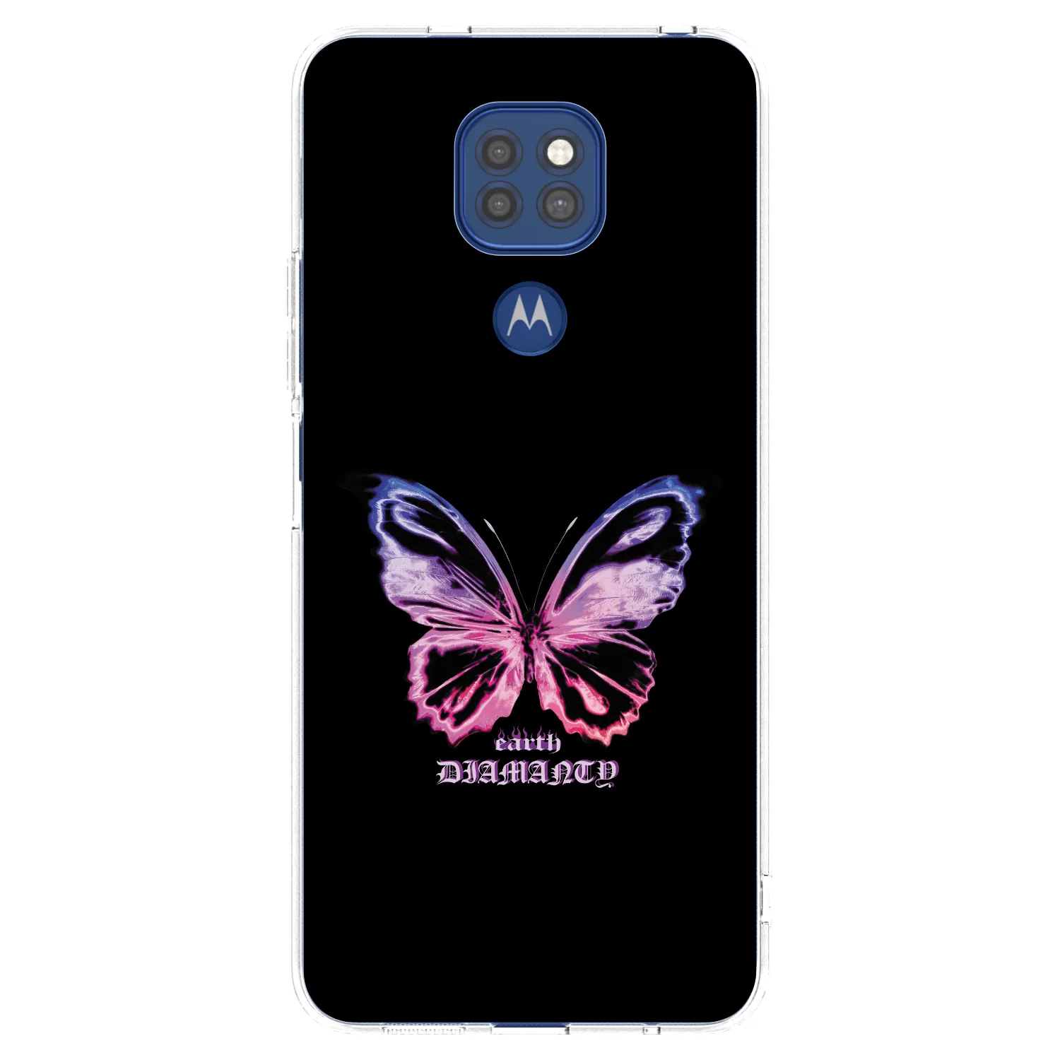 Picasee silikonový průhledný obal pro Motorola Moto G9 Play - Diamanty Purple