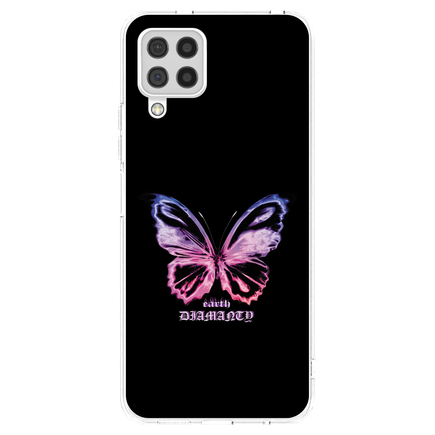 Picasee silikonový průhledný obal pro Samsung Galaxy A22 A225F 4G - Diamanty Purple