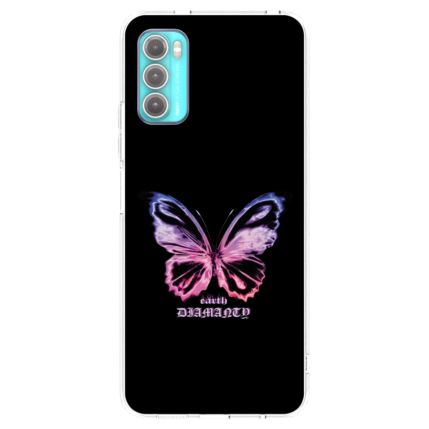 Picasee silikonový průhledný obal pro Motorola Moto G60 - Diamanty Purple