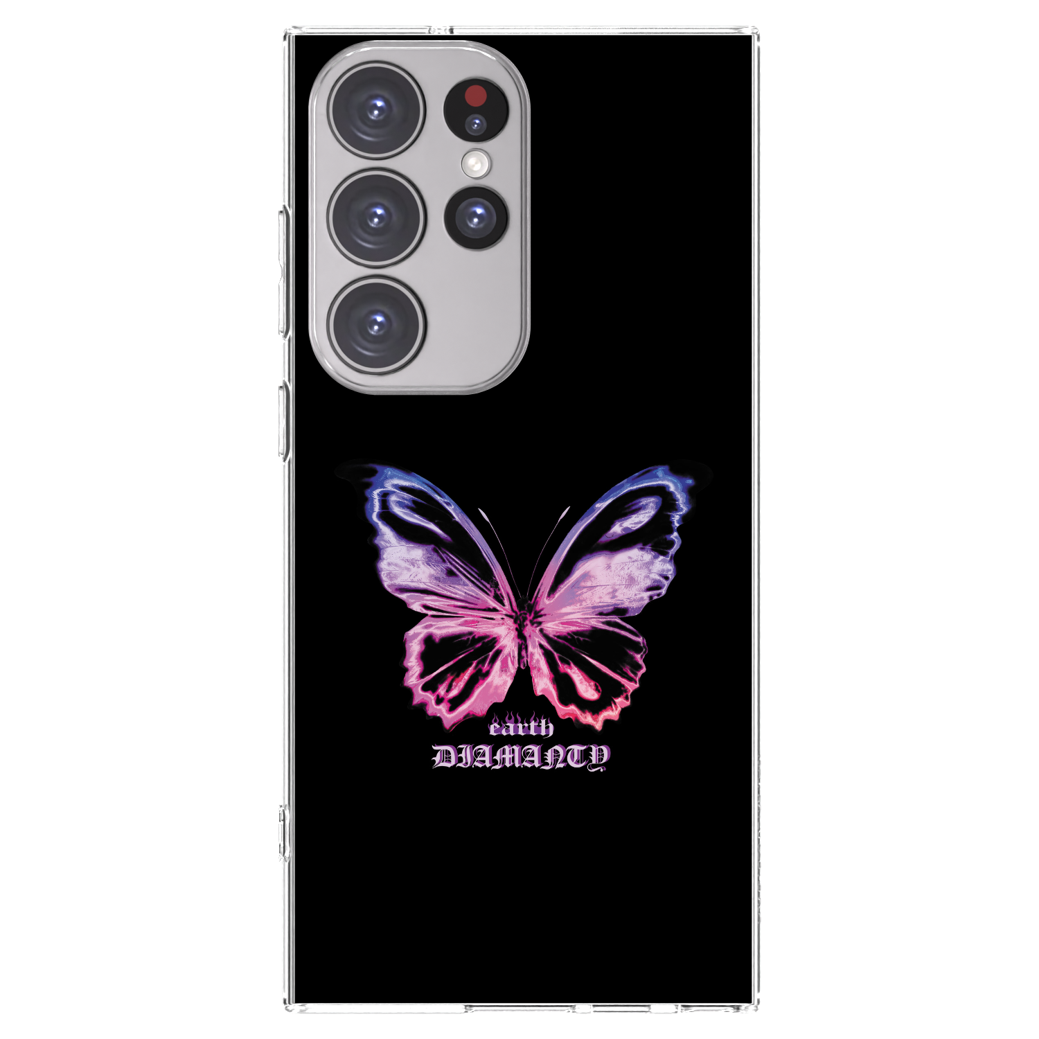 Picasee silikonový průhledný obal pro Samsung Galaxy S23 Ultra 5G - Diamanty Purple