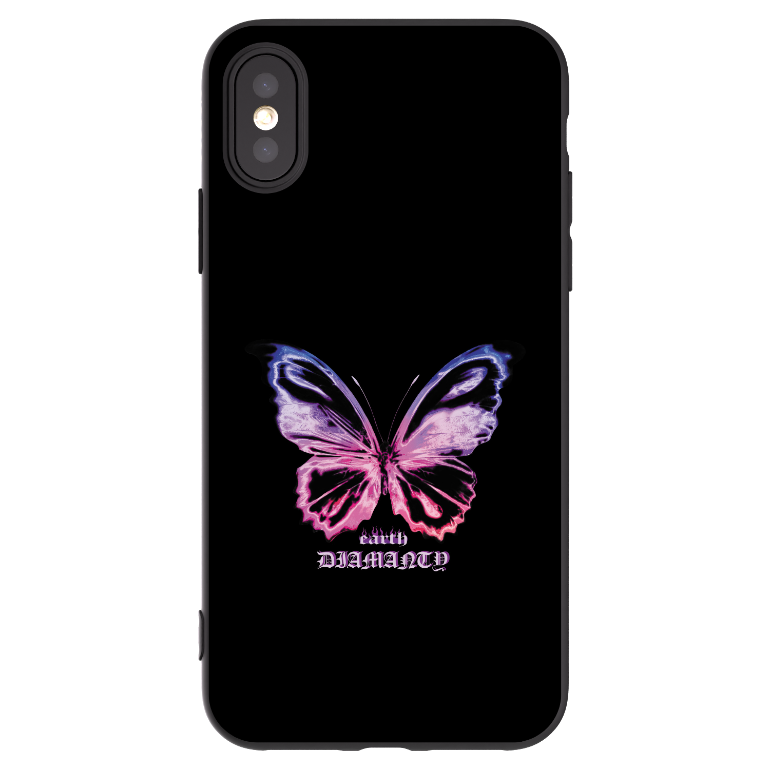 Picasee silikonový černý obal pro Apple iPhone X/XS - Diamanty Purple