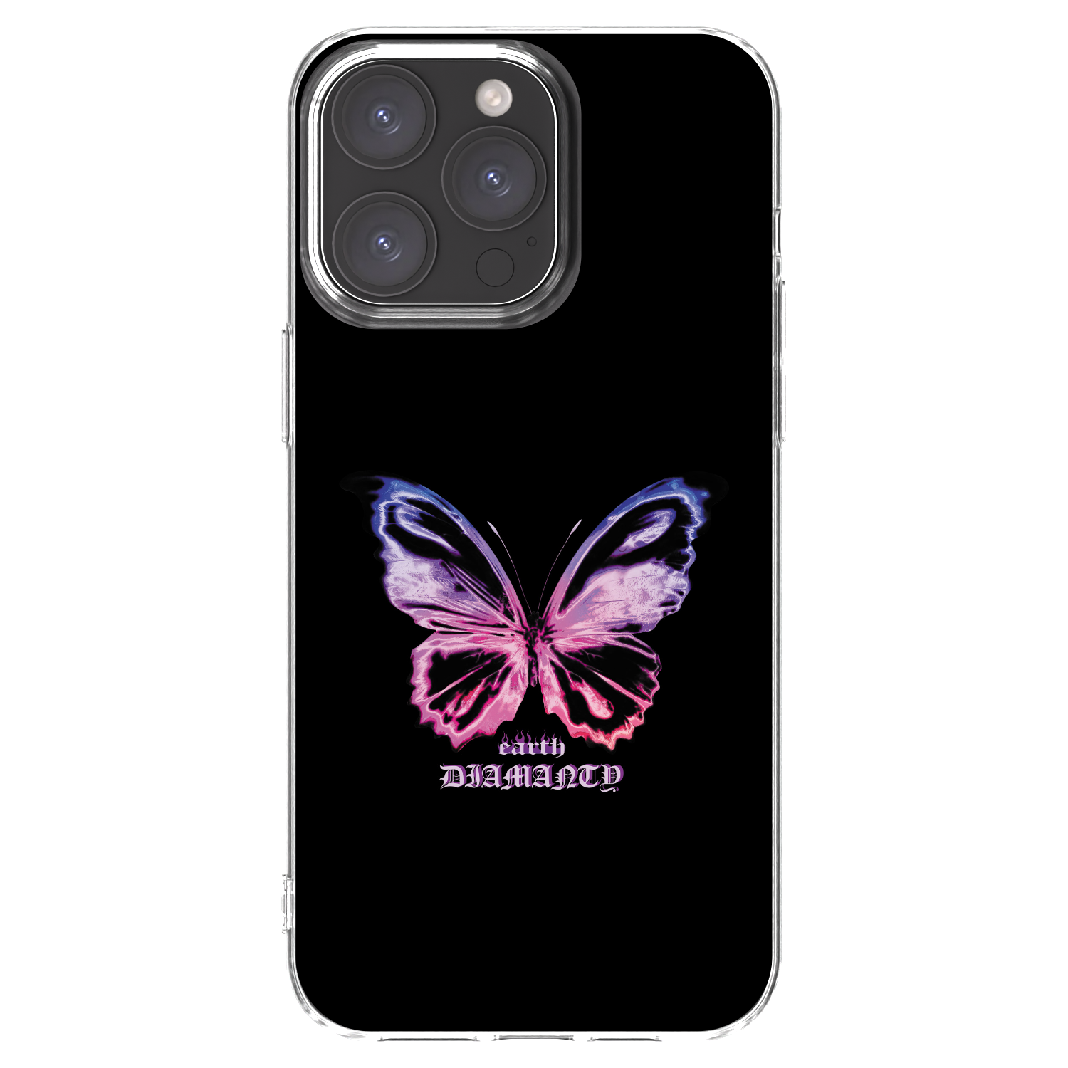 Picasee silikonový průhledný obal pro Apple iPhone 15 Pro Max - Diamanty Purple