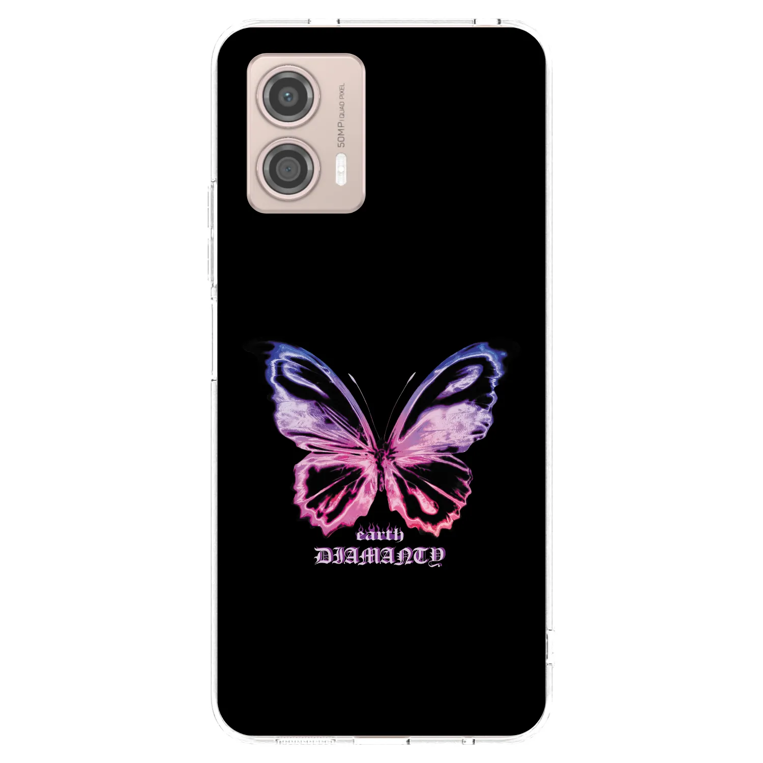 Picasee silikonový průhledný obal pro Motorola Moto G53 5G - Diamanty Purple