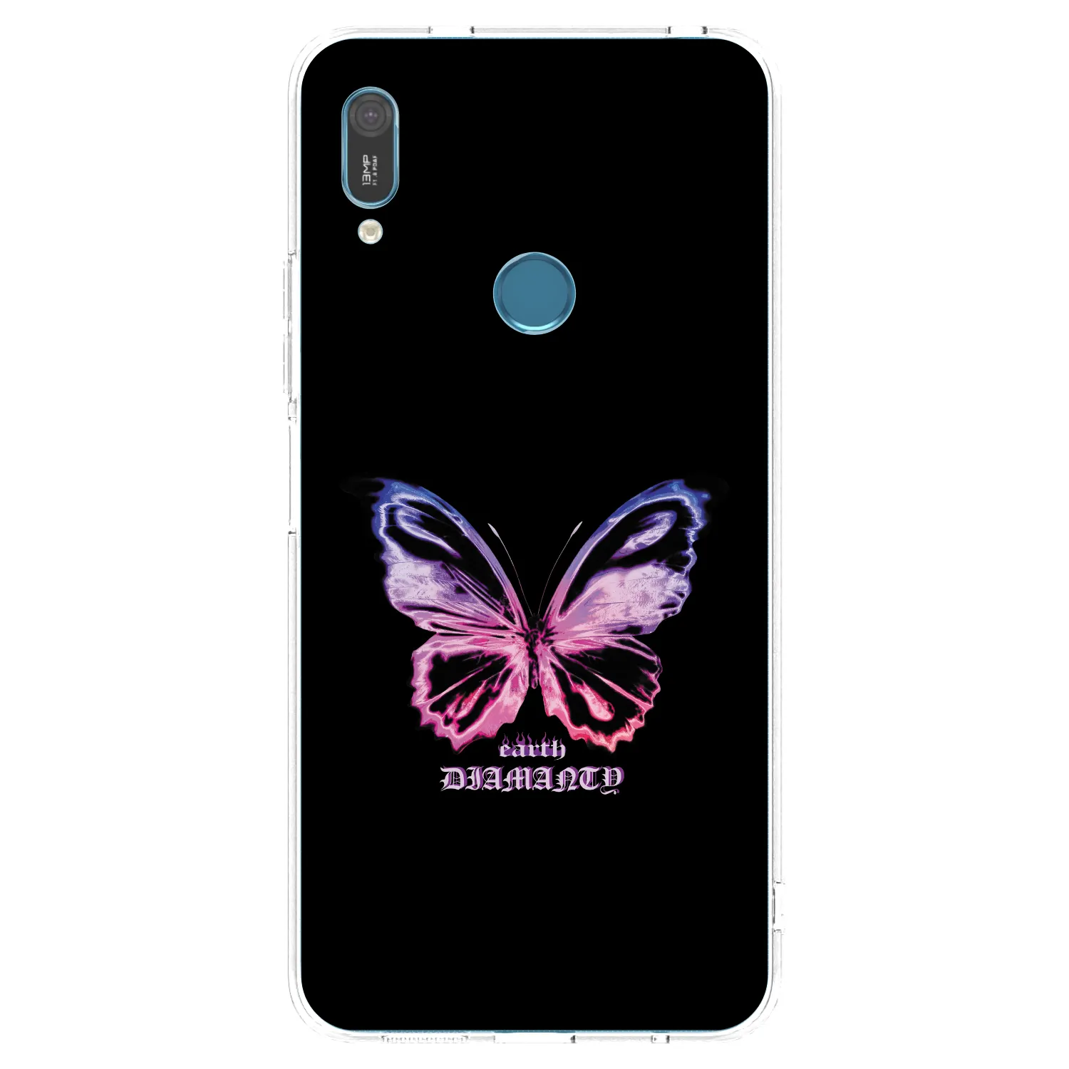 Picasee silikonový průhledný obal pro Huawei Y6 2019 - Diamanty Purple