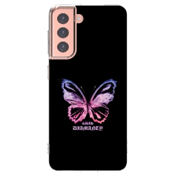 Picasee silikonový průhledný obal pro Samsung Galaxy S21 5G G991B - Diamanty Purple