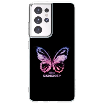 Picasee silikonový průhledný obal pro Samsung Galaxy S21 Ultra 5G G998B - Diamanty Purple