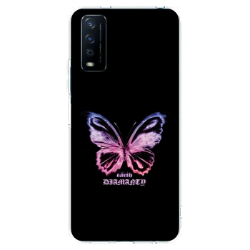 Picasee silikonový průhledný obal pro Vivo Y11s - Diamanty Purple