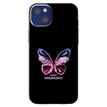 Picasee silikonový průhledný obal pro Apple iPhone 14 Plus - Diamanty Purple