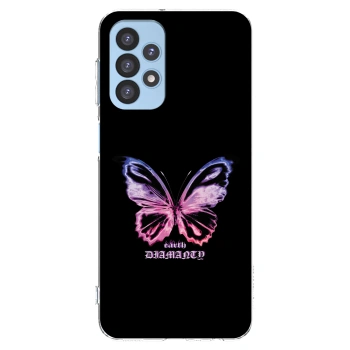 Picasee silikonový průhledný obal pro Samsung Galaxy A23 A235F 4G - Diamanty Purple