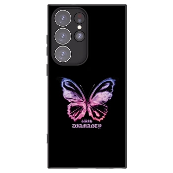 Picasee silikonový černý obal pro Samsung Galaxy S23 Ultra 5G - Diamanty Purple