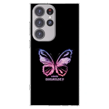 Picasee silikonový průhledný obal pro Samsung Galaxy S23 Ultra 5G - Diamanty Purple