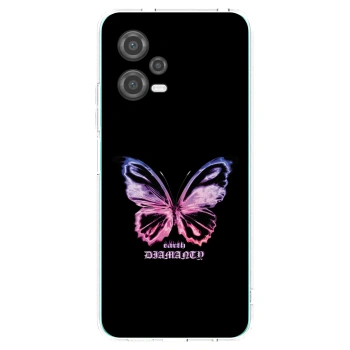 Picasee silikonový průhledný obal pro Xiaomi Poco X5 - Diamanty Purple