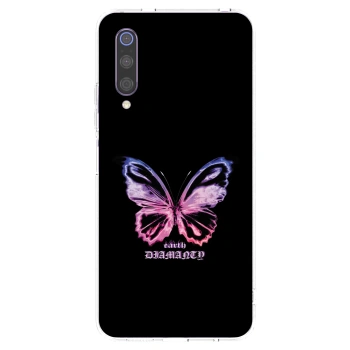 Picasee silikonový průhledný obal pro Xiaomi Mi 9 - Diamanty Purple