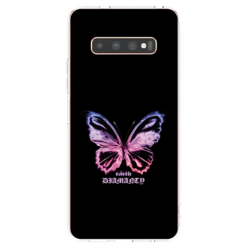 Picasee silikonový průhledný obal pro Samsung Galaxy S10 Plus G975 - Diamanty Purple