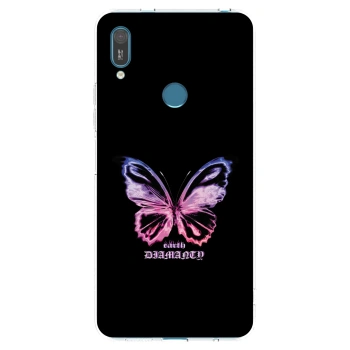 Picasee silikonový průhledný obal pro Huawei Y7 2019 - Diamanty Purple