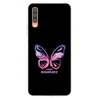 Picasee silikonový průhledný obal pro Samsung Galaxy A70 A705F - Diamanty Purple