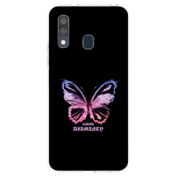 Picasee silikonový průhledný obal pro Samsung Galaxy A40 A405F - Diamanty Purple