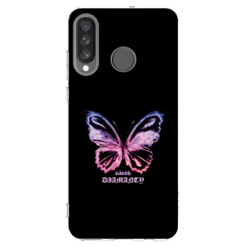 Picasee silikonový průhledný obal pro Huawei P30 Lite - Diamanty Purple
