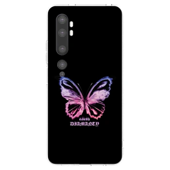 Picasee silikonový průhledný obal pro Xiaomi Mi Note 10 (Pro) - Diamanty Purple
