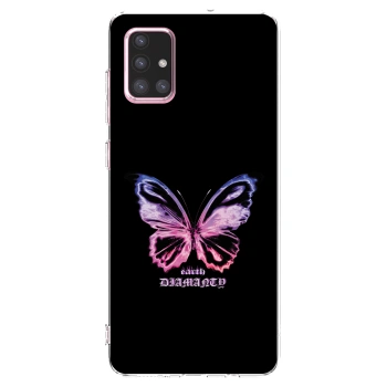 Picasee silikonový průhledný obal pro Samsung Galaxy A71 A715F - Diamanty Purple
