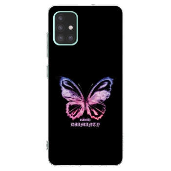 Picasee silikonový průhledný obal pro Samsung Galaxy A51 A515F - Diamanty Purple