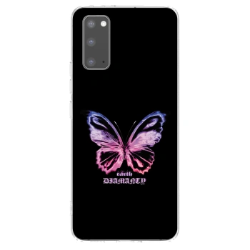 Picasee silikonový průhledný obal pro Samsung Galaxy S20 G980F - Diamanty Purple