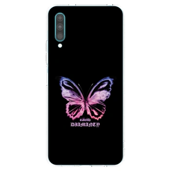 Picasee silikonový průhledný obal pro Samsung Galaxy A30s A307F - Diamanty Purple