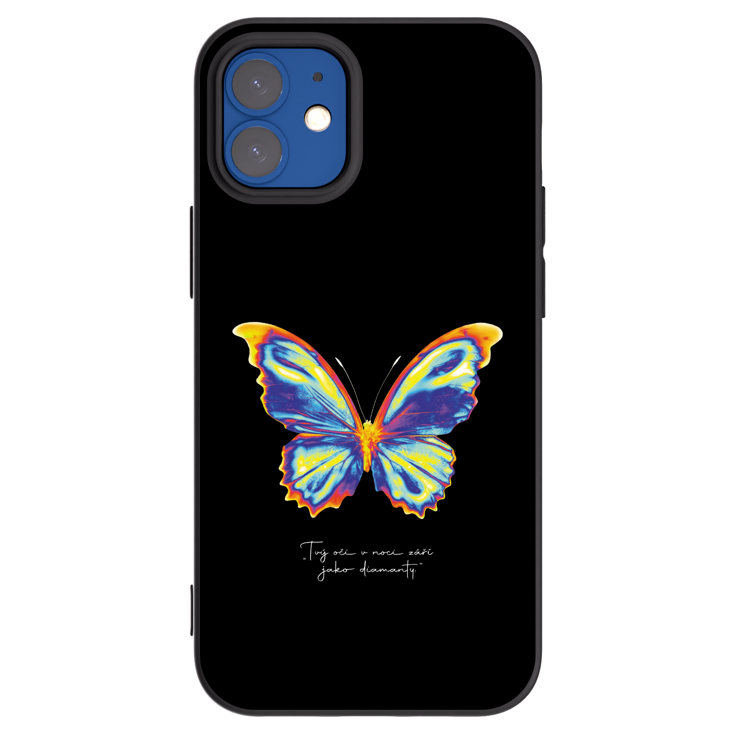Picasee silikonový černý obal pro Apple iPhone 12 mini - Diamanty Black