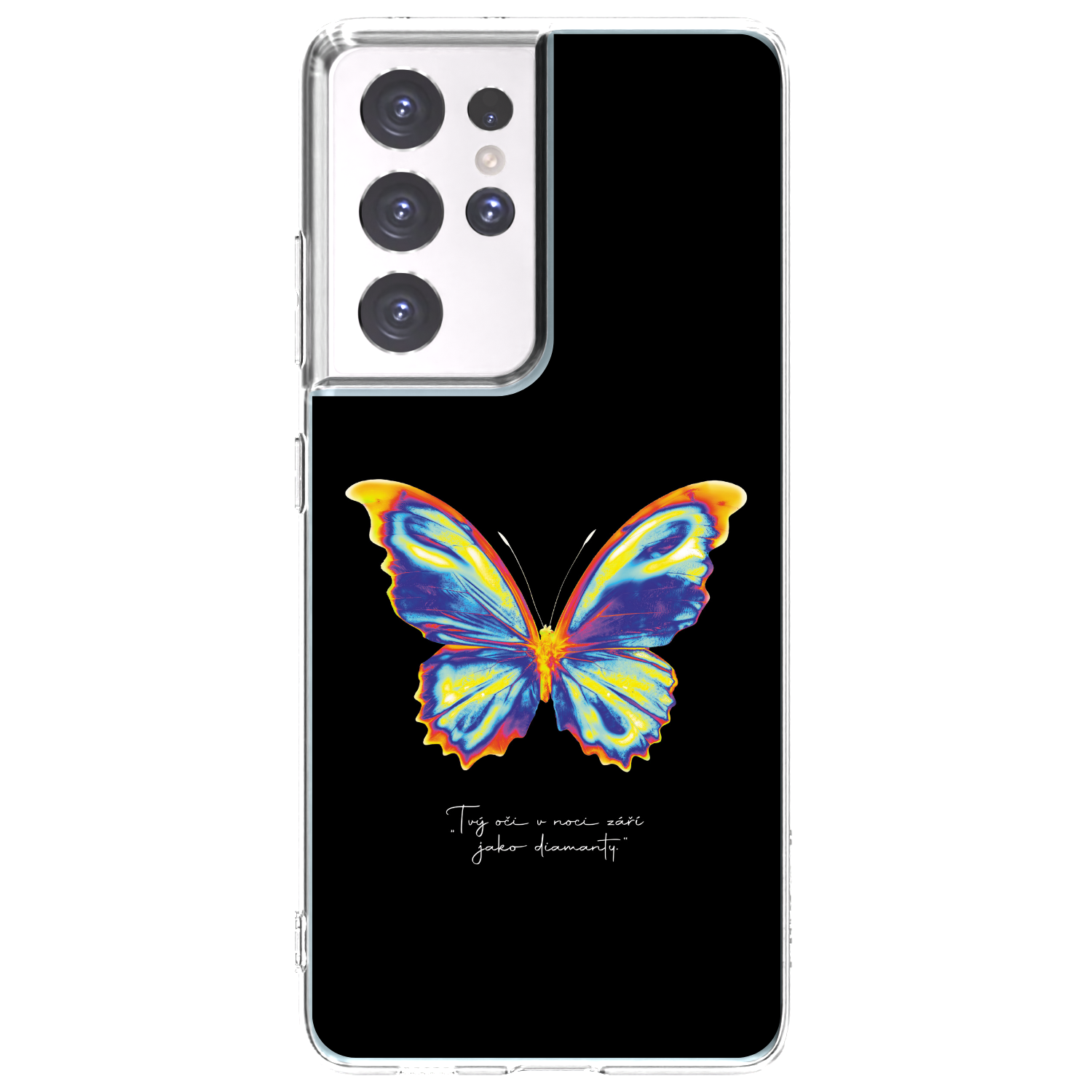 Picasee silikonový průhledný obal pro Samsung Galaxy S21 Ultra 5G G998B - Diamanty Black