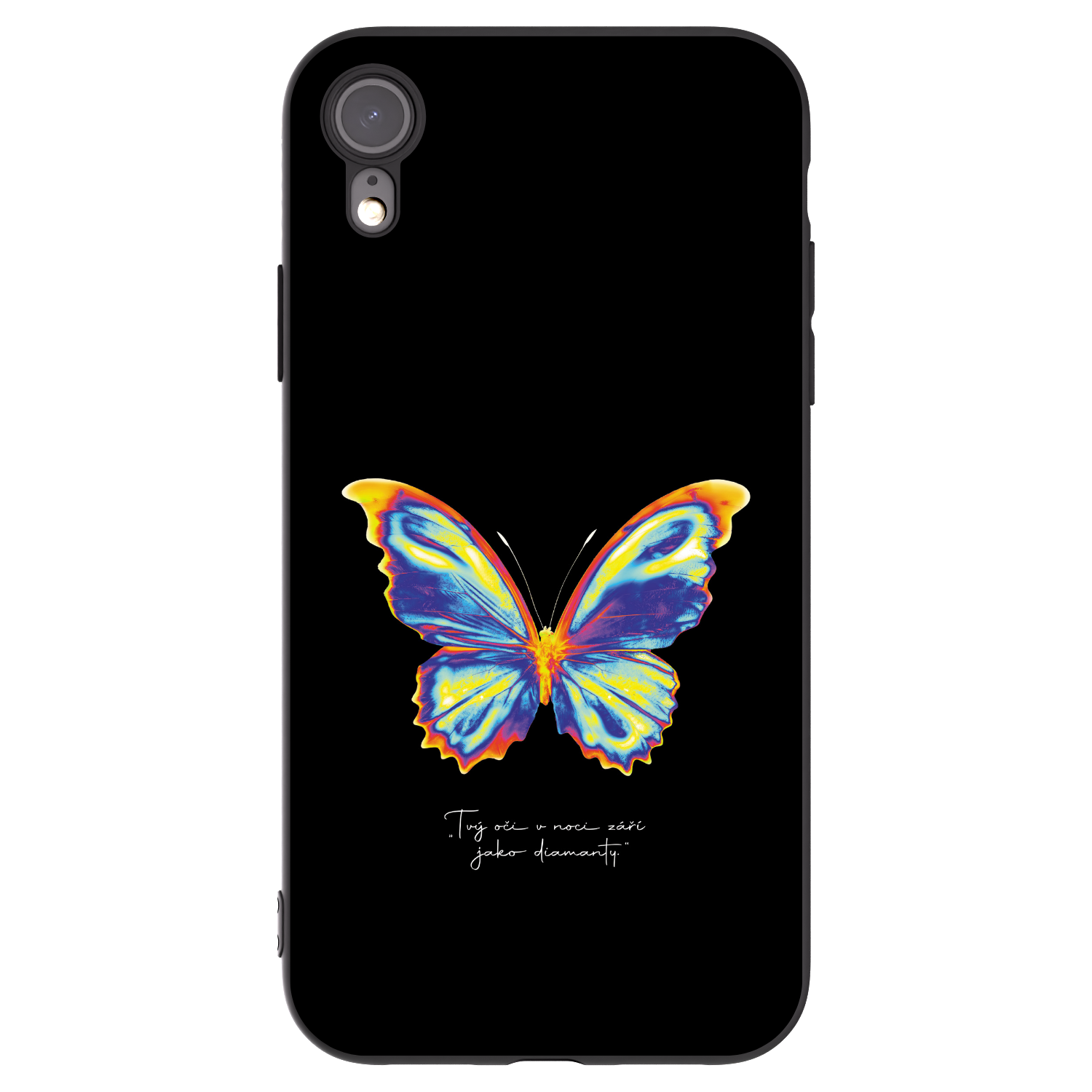 Picasee silikonový černý obal pro Apple iPhone XR - Diamanty Black
