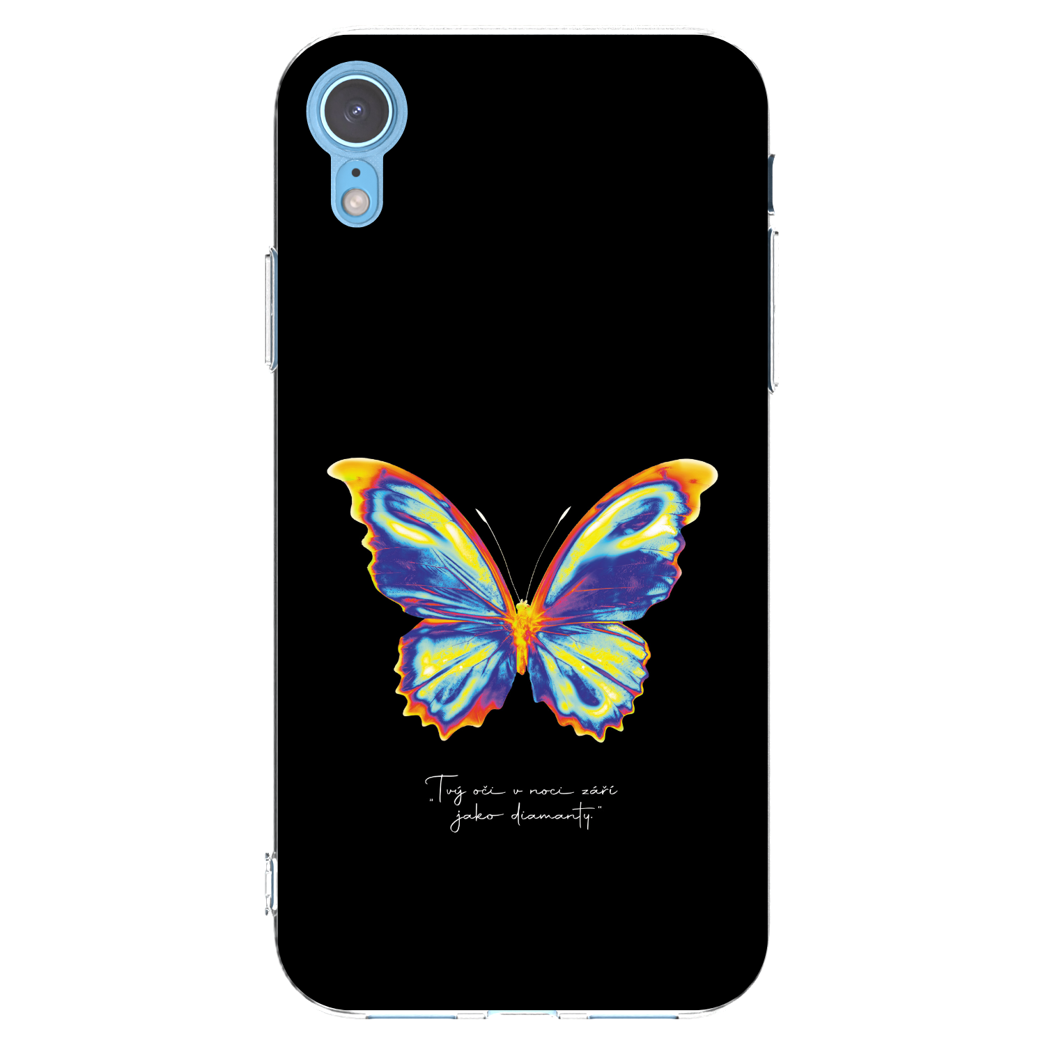 Picasee silikonový průhledný obal pro Apple iPhone XR - Diamanty Black