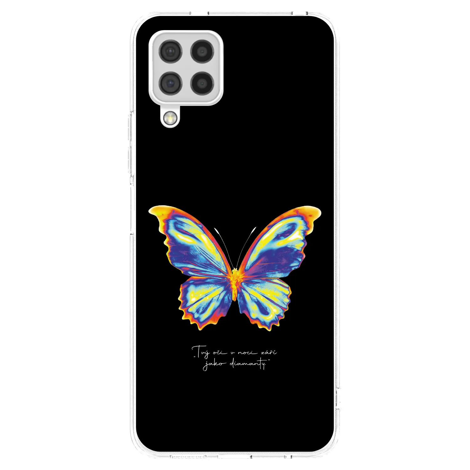 Picasee silikonový průhledný obal pro Samsung Galaxy A22 A225F 4G - Diamanty Black