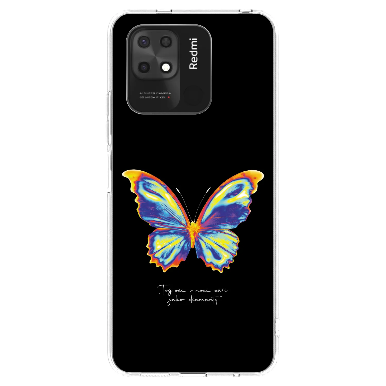 Picasee silikonový průhledný obal pro Xiaomi Redmi 10C - Diamanty Black