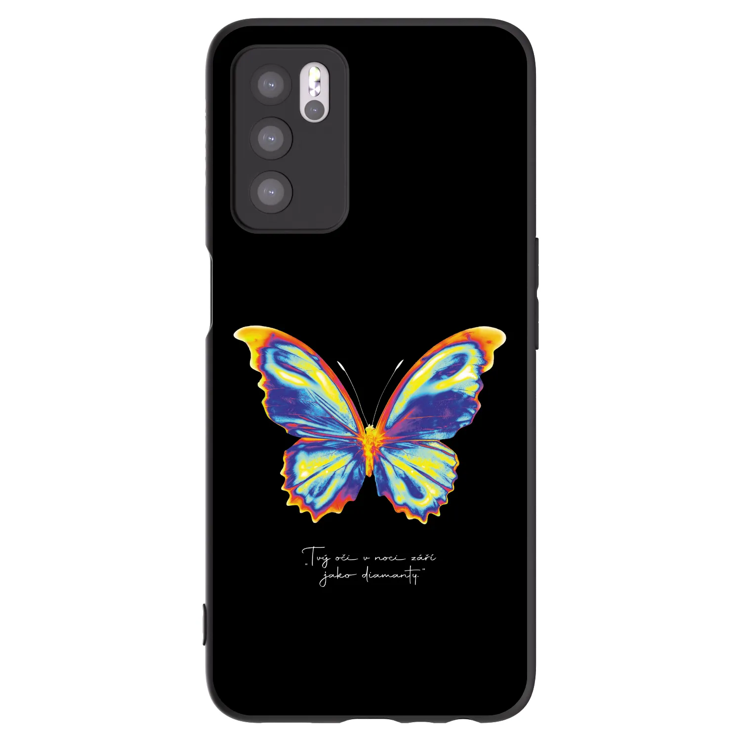 Picasee silikonový černý obal pro OPPO A16s - Diamanty Black