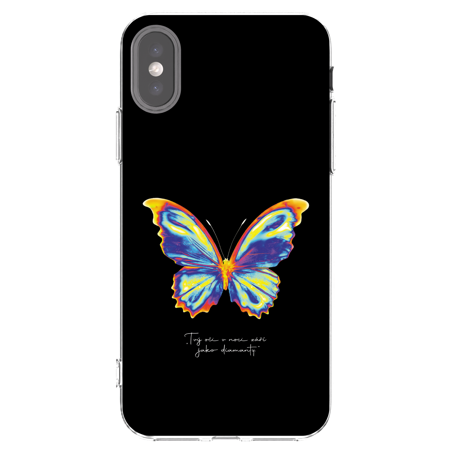Picasee silikonový průhledný obal pro Apple iPhone X/XS - Diamanty Black