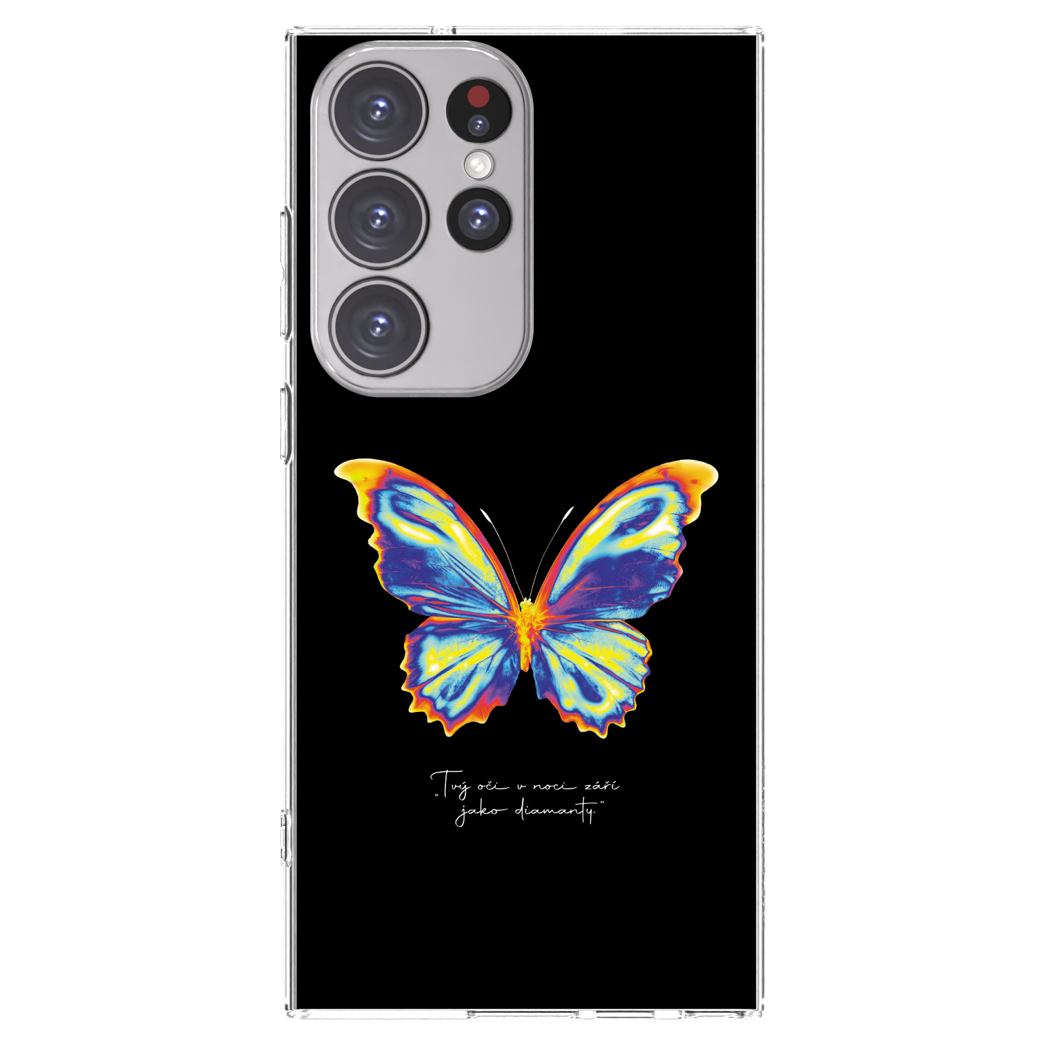 Picasee silikonový průhledný obal pro Samsung Galaxy S23 Ultra 5G - Diamanty Black