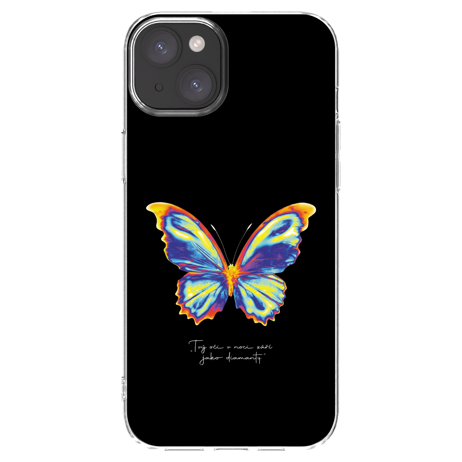 Picasee silikonový průhledný obal pro Apple iPhone 15 Plus - Diamanty Black